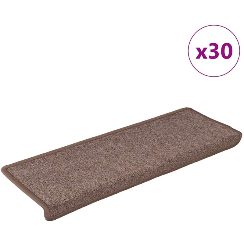 foto del prodotto vidaxl tappetini per scale 30 pz 65x21x4 cm marroni