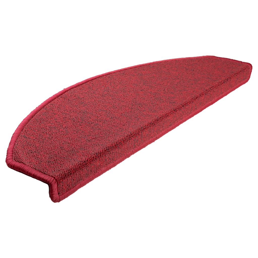 foto del prodotto vidaxl tappetini per scale 30 pz 65x24x4 cm bordeaux semicircolari grandi