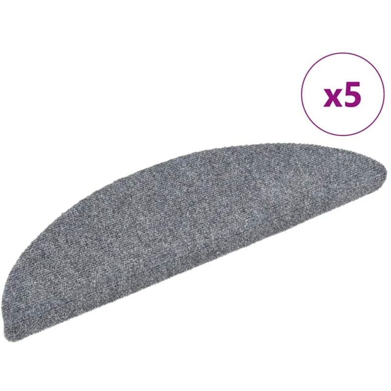 foto del prodotto vidaxl tappetini per scale adesivi 5 pz 56x17x3 cm grigio chiaro