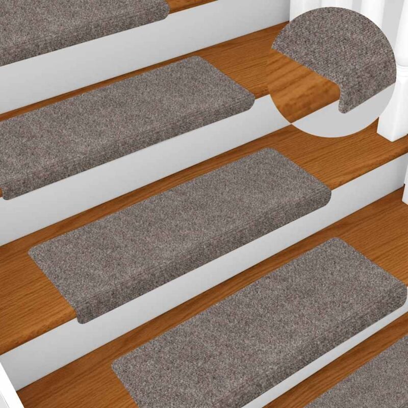 foto del prodotto vidaxl tappetini per scale autoadesivi 15 pz 65x21x4 cm beige bordo rettangolare