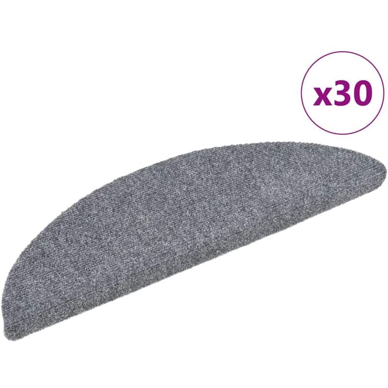 foto del prodotto vidaxl tappetini per scale autoadesivi 30 pz 56x17x3 cm grigio chiaro semicircolari