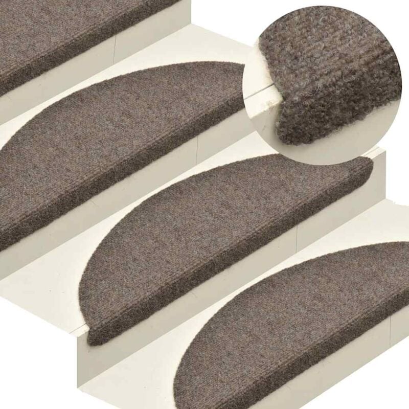 foto del prodotto vidaxl tappetini per scale autoadesivi 5 pz 65x21x4 cm beige semicircolari grandi