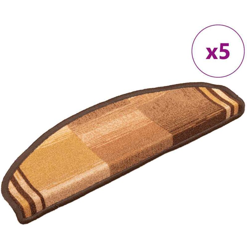 foto del prodotto vidaxl tappetini per scale autoadesivi 5 pz 65x21x4 cm marroni