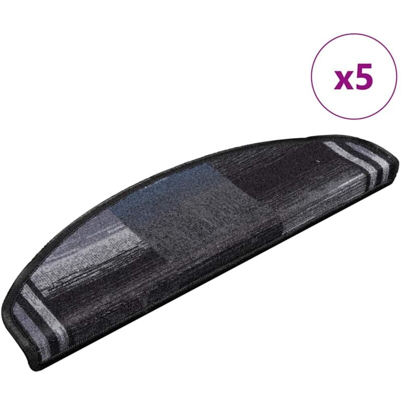 foto del prodotto vidaxl tappetini per scale autoadesivi 5 pz 65x21x4 cm nero e grigio
