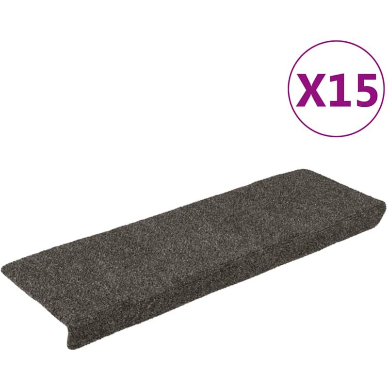 foto del prodotto vidaxl tappetini per scale tessuto agugliato 15 pz 65x21x4cm antracite