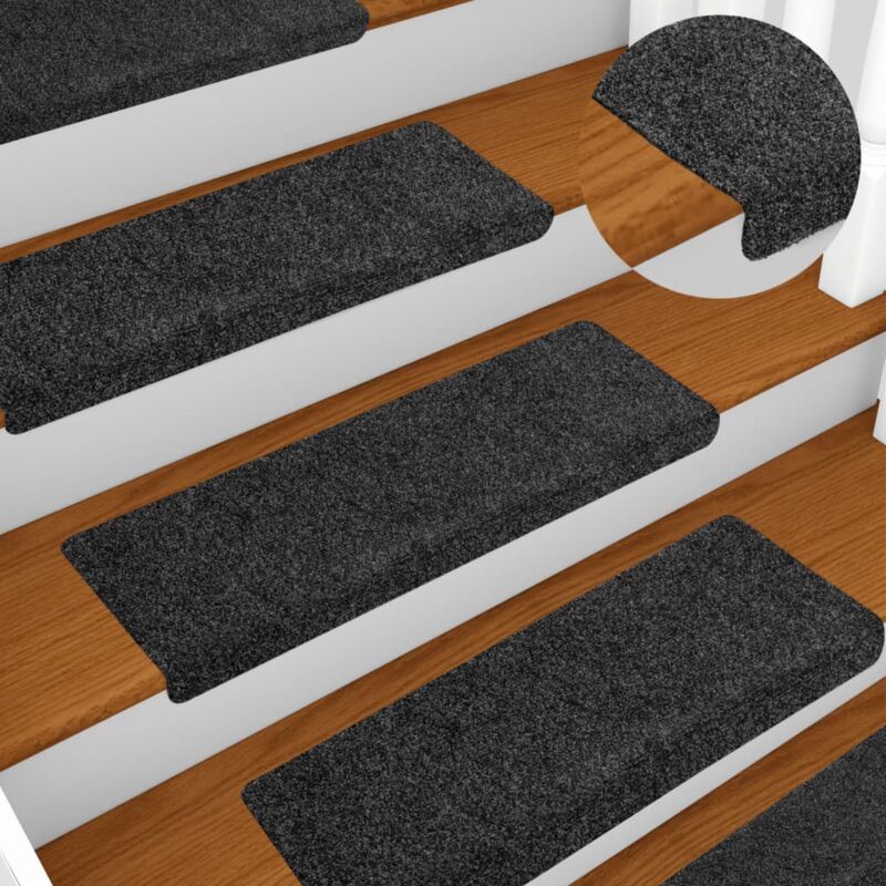 foto del prodotto vidaxl tappetini per scale tessuto agugliato 5 pz 65x21x4 cm grigi