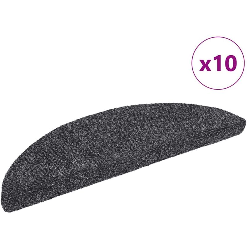 foto del prodotto vidaxl tappetini scale adesivi 10 pz 56x17x3 cm grigio scuro agugliati