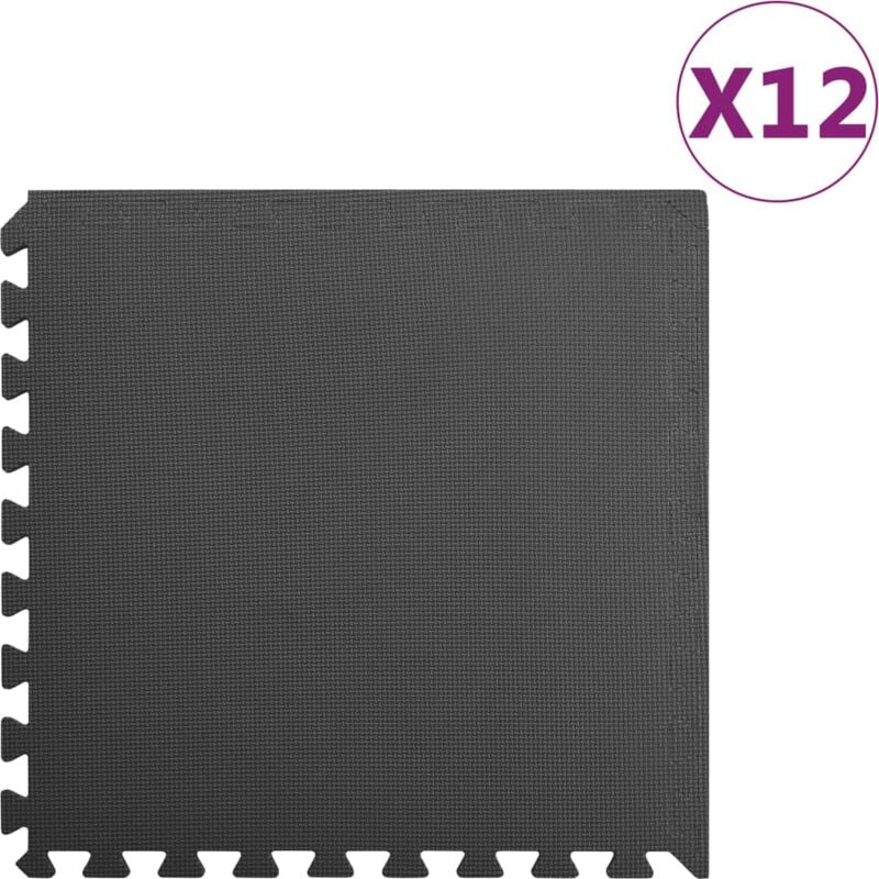 foto del prodotto vidaxl tappetino a incastro 12 pz 4,32 m in schiuma eva nera
