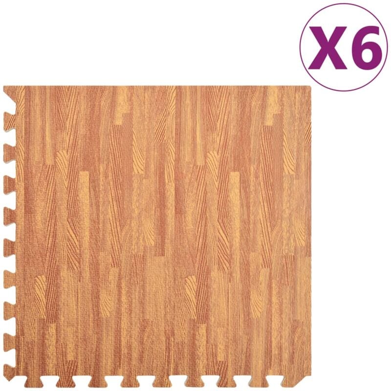 foto del prodotto vidaxl tappetino a incastro 6 pz venature legno 2,16 ㎡ schiuma eva