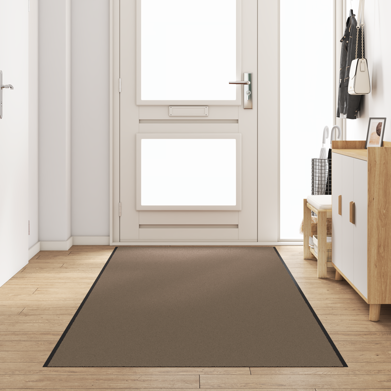 foto del prodotto vidaxl tappetino beige e nero 120 x 400 cm polipropilene e vinile
