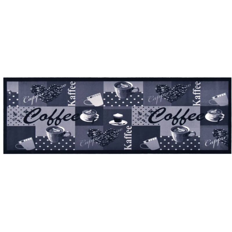 foto del prodotto vidaxl tappetino da cucina lavabile caff blu 45x150 cm