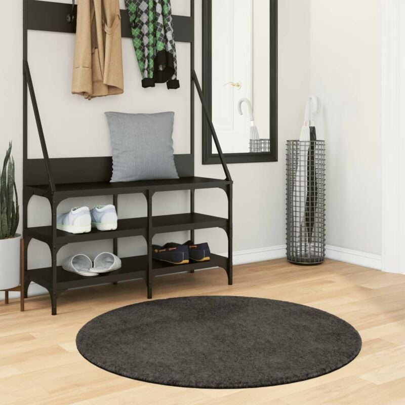 foto del prodotto vidaxl tappeto a pelo lucido lungo istan effetto antracite 80 cm
