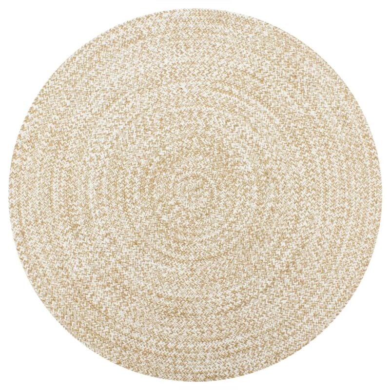 foto del prodotto vidaxl tappeto artigianale in juta bianco e naturale 150 cm