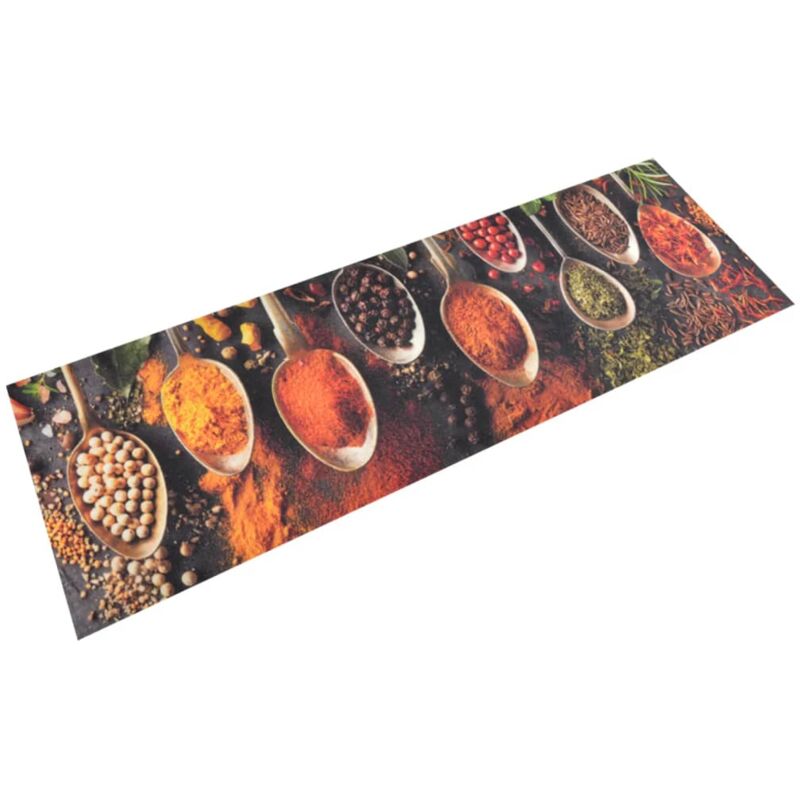 foto del prodotto vidaxl tappeto da cucina lavabile cucchiai e spezie 60x180 cm velluto