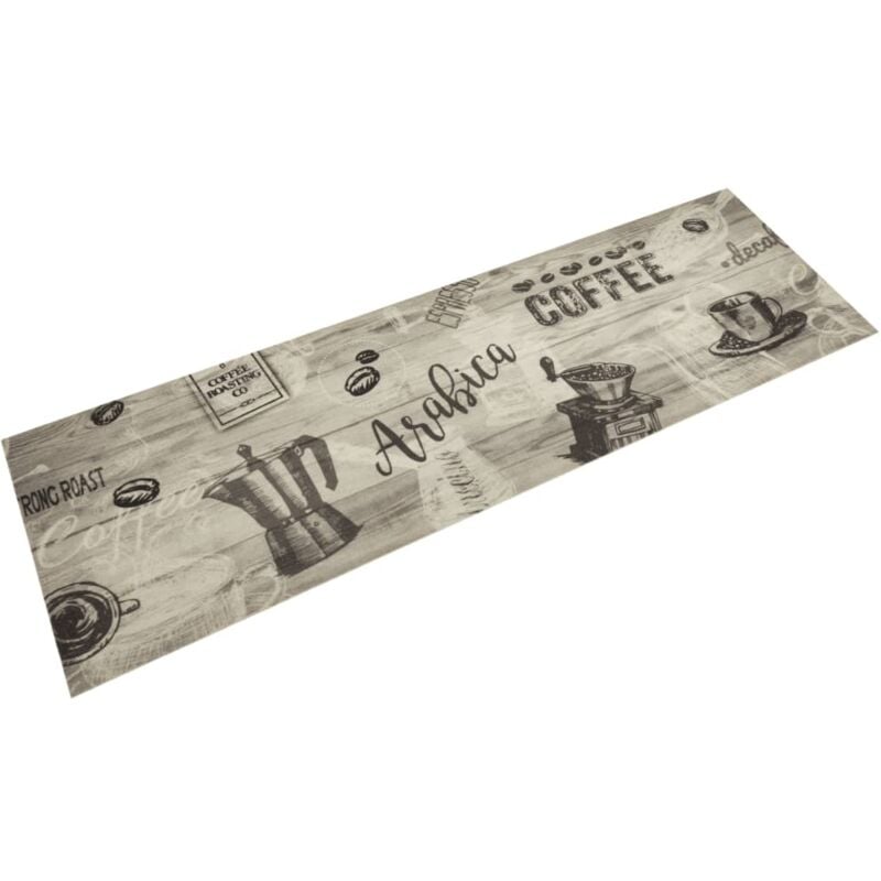 foto del prodotto vidaxl tappeto da cucina lavabile grigio caff 45x150 cm in velluto