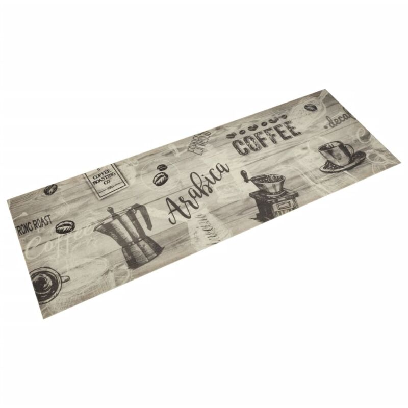 foto del prodotto vidaxl tappeto da cucina lavabile grigio caff 60x180 cm in velluto
