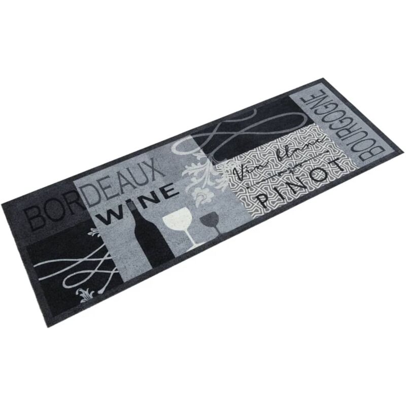 foto del prodotto vidaxl tappeto da cucina lavabile grigio vino 45x150 cm in velluto