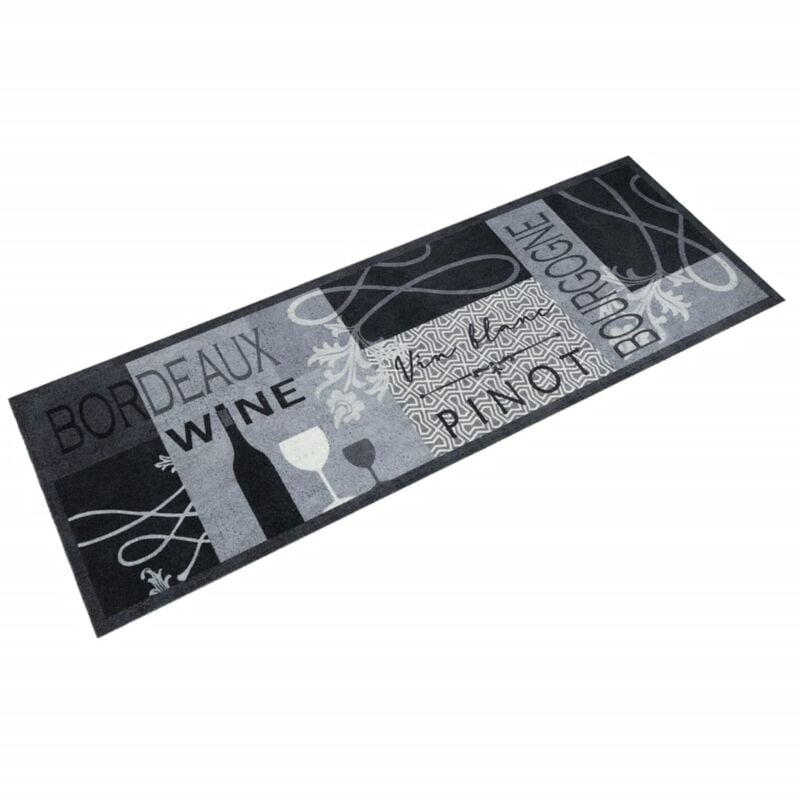 foto del prodotto vidaxl tappeto da cucina lavabile grigio vino 60x180 cm in velluto