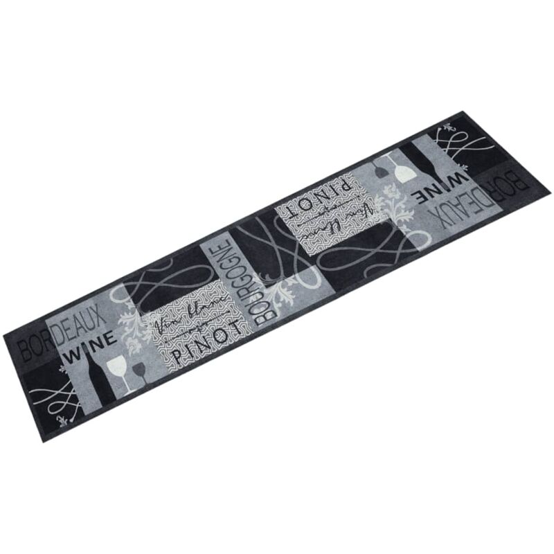 foto del prodotto vidaxl tappeto da cucina lavabile grigio vino 60x300 cm in velluto