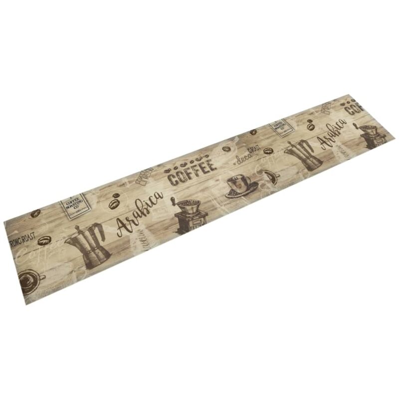 foto del prodotto vidaxl tappeto da cucina lavabile marrone caff 60x300 cm in velluto