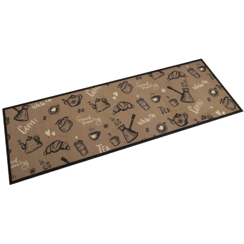 foto del prodotto vidaxl tappeto da cucina lavabile marrone mattutino 60x180 cm velluto
