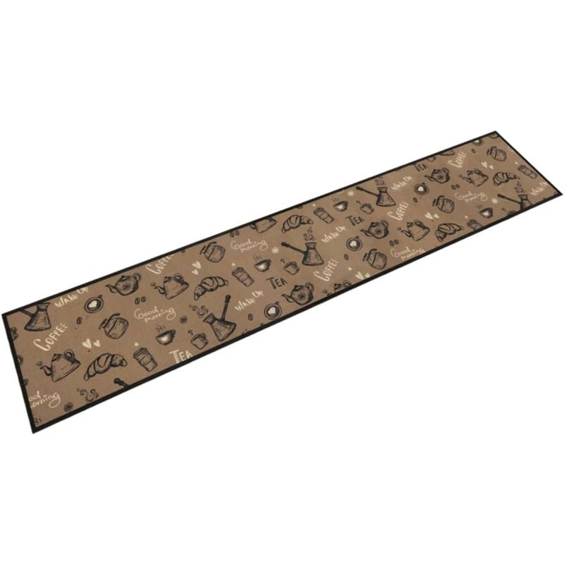 foto del prodotto vidaxl tappeto da cucina lavabile marrone mattutino 60x300 cm velluto