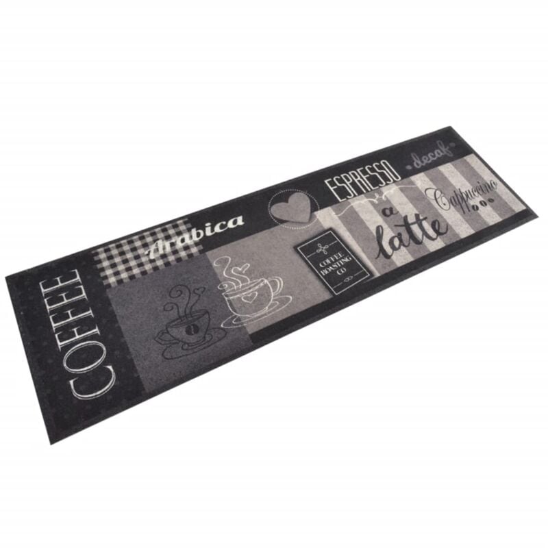 foto del prodotto vidaxl tappeto da cucina lavabile nero caff 45x150 cm velluto