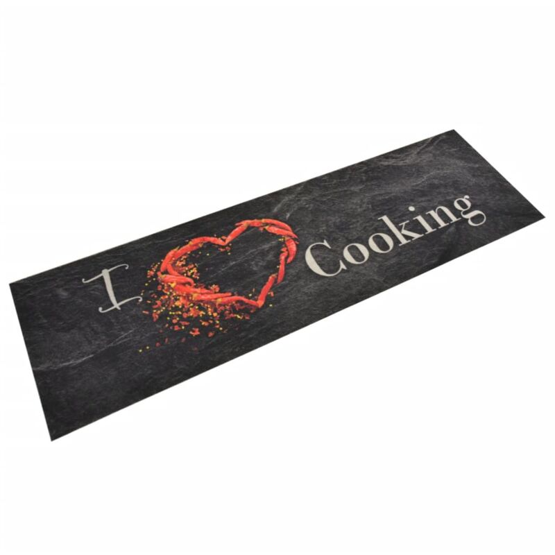 foto del prodotto vidaxl tappeto da cucina lavabile nero cucinare 45x150 cm velluto