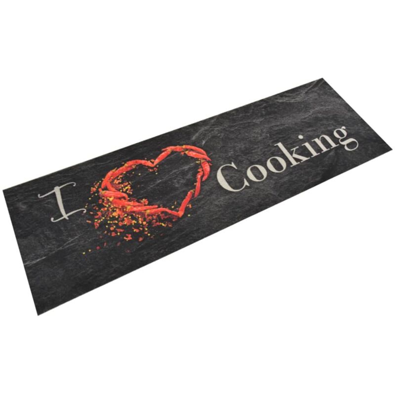 foto del prodotto vidaxl tappeto da cucina lavabile nero cucinare 60x180 cm velluto