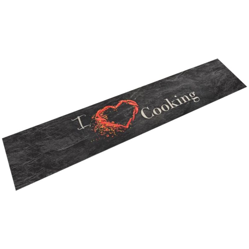 foto del prodotto vidaxl tappeto da cucina lavabile nero cucinare 60x300 cm velluto