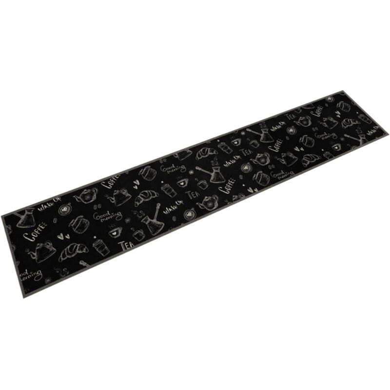 foto del prodotto vidaxl tappeto da cucina lavabile nero mattutino 60x300 cm in velluto