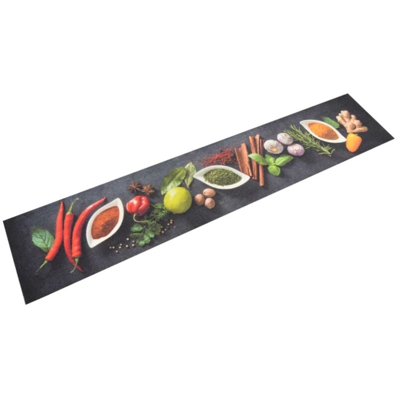 foto del prodotto vidaxl tappeto da cucina lavabile spezie 60x300 cm velluto