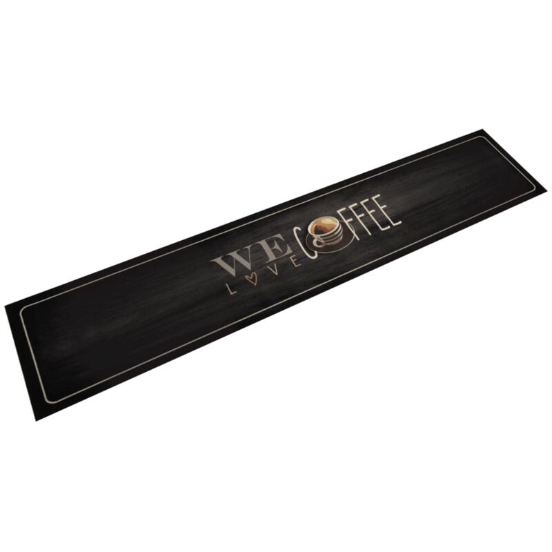 foto del prodotto vidaxl tappeto da cucina lavabile testo caff 60x300 cm in velluto