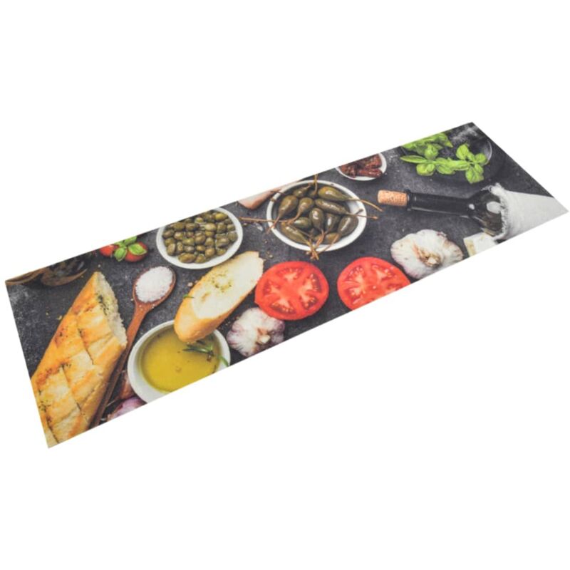foto del prodotto vidaxl tappeto da cucina lavabile vino e cena 45x150 cm velluto