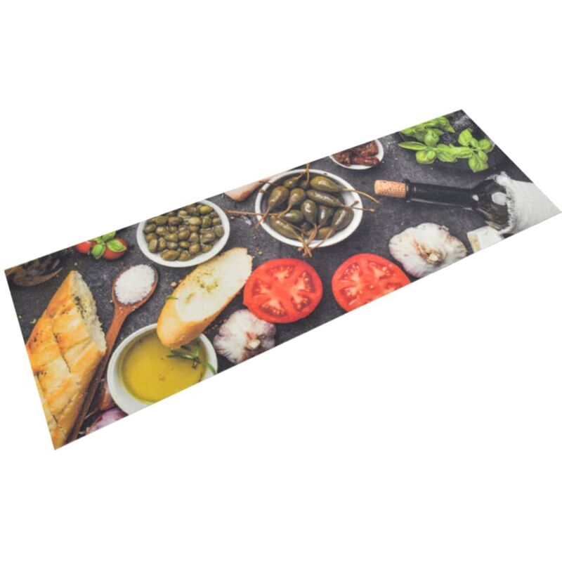 foto del prodotto vidaxl tappeto da cucina lavabile vino e cena 60x180 cm velluto