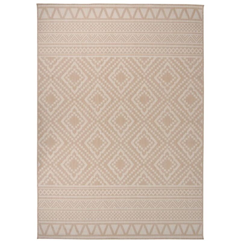 foto del prodotto vidaxl tappeto da esterni a tessitura piatta 120x170cm strisce marroni