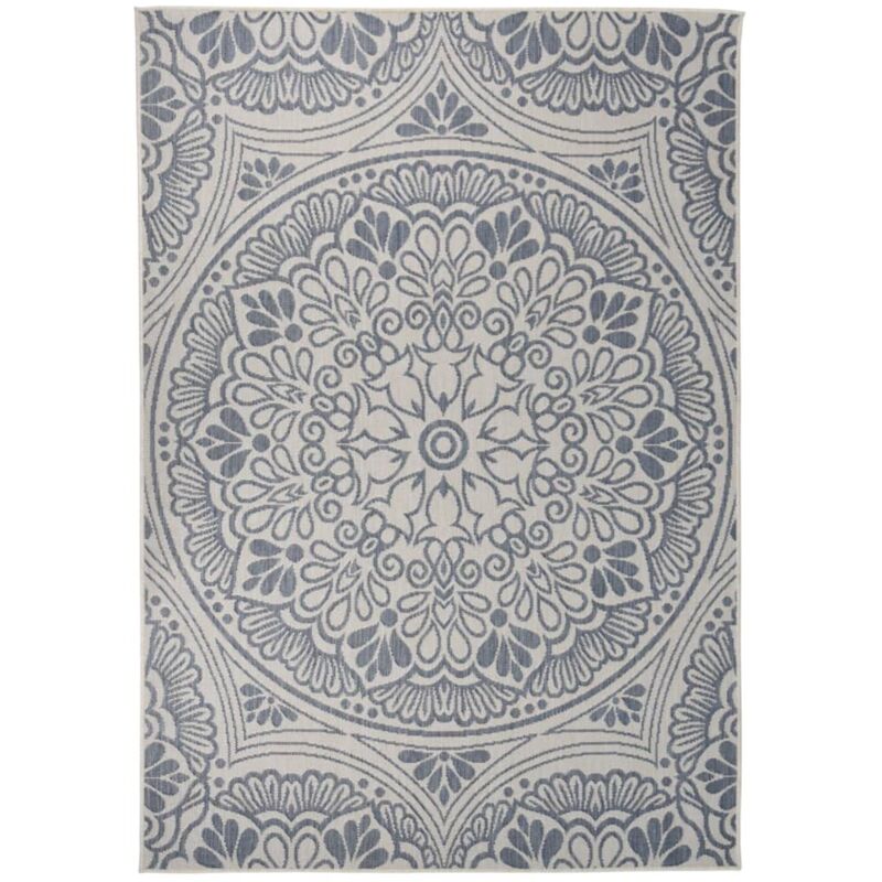 foto del prodotto vidaxl tappeto da esterni a tessitura piatta 160x230 cm motivo blu
