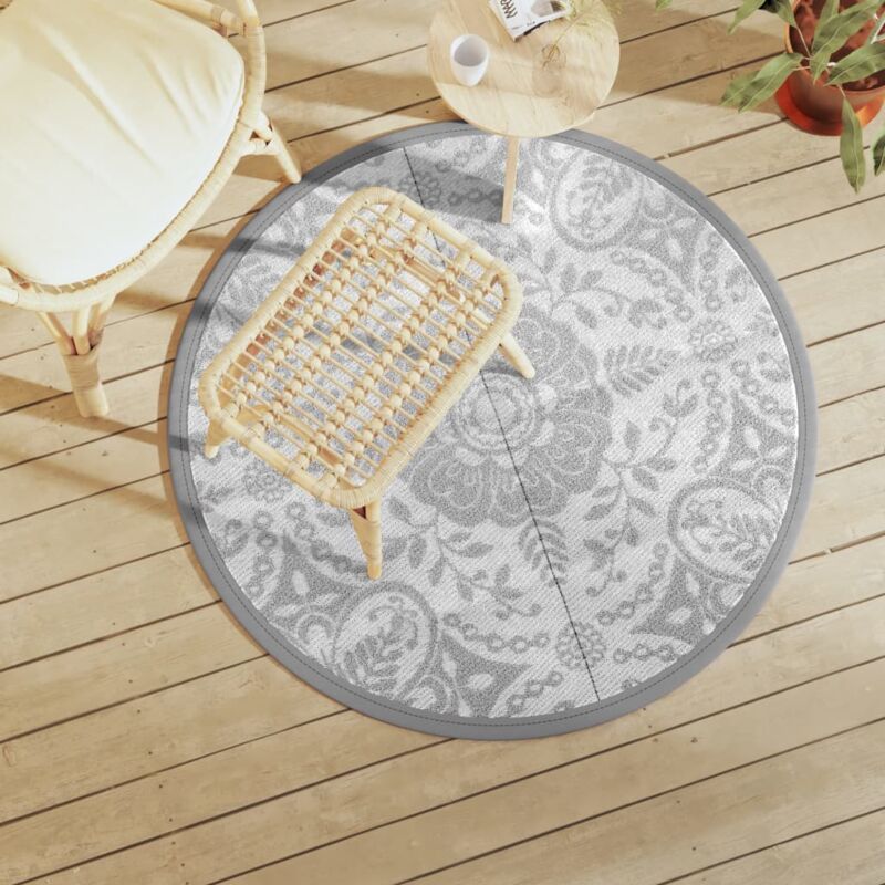 foto del prodotto vidaxl tappeto da esterni arakil grigio chiaro 120 cm in pp