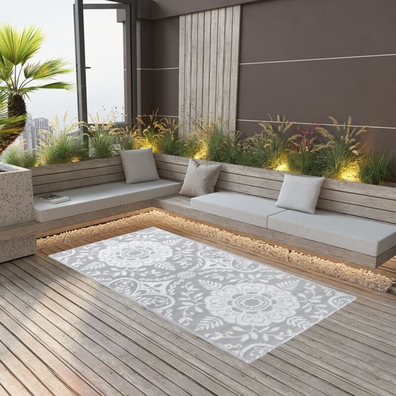 foto del prodotto vidaxl tappeto da esterni arakil grigio chiaro 80x150 cm in pp