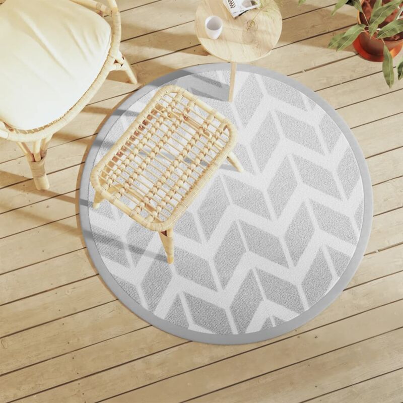 foto del prodotto vidaxl tappeto da esterno arakil grigio 120 cm in pp