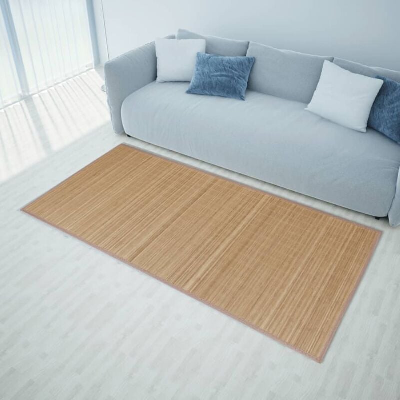 foto del prodotto vidaxl tappeto in bamb marrone rettangolare varie dimensioni dimensioni 120x180 cm
