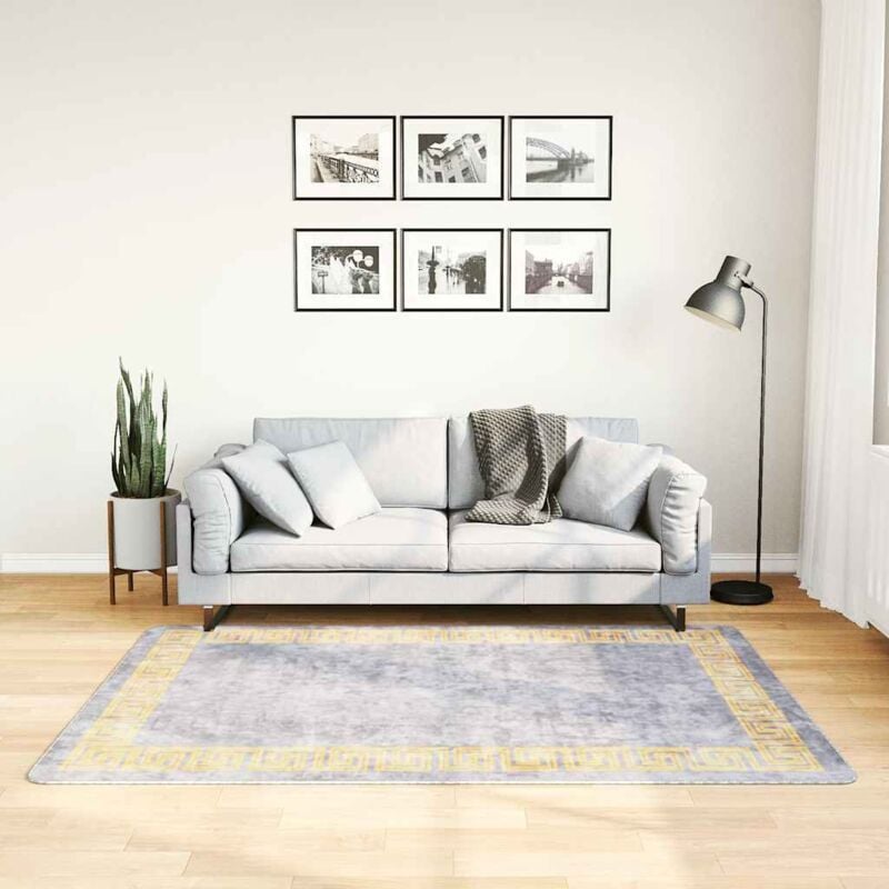 foto del prodotto vidaxl tappeto lavabile 120x180 cm grigio antiscivolo