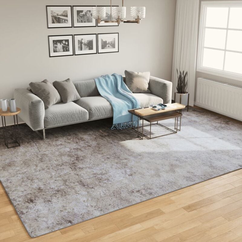 foto del prodotto vidaxl tappeto lavabile grigio 400x300 cm antiscivolo
