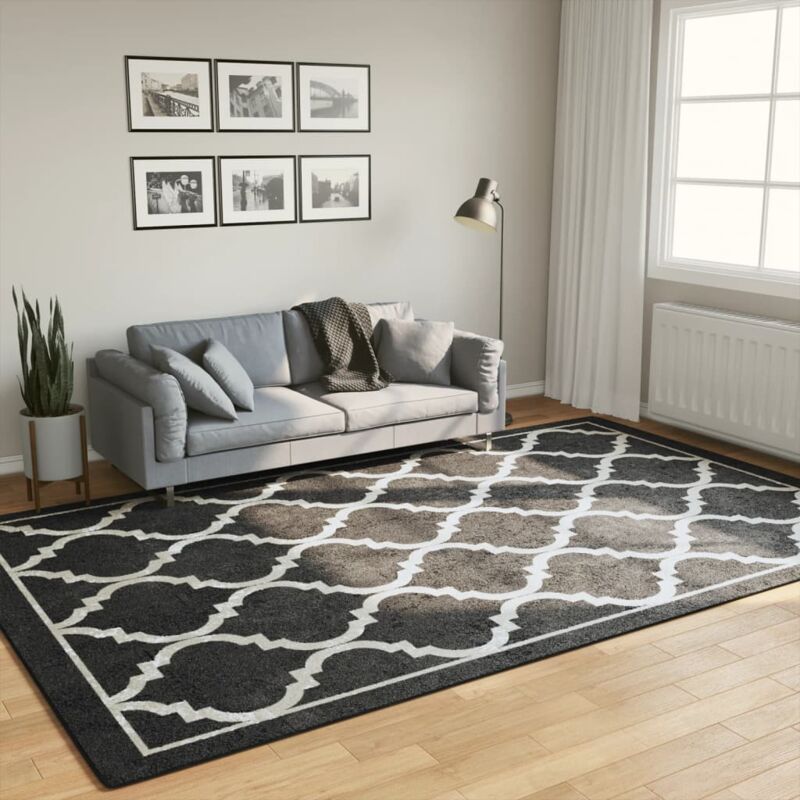 foto del prodotto vidaxl tappeto lavabile nero e bianco 190x300 cm antiscivolo