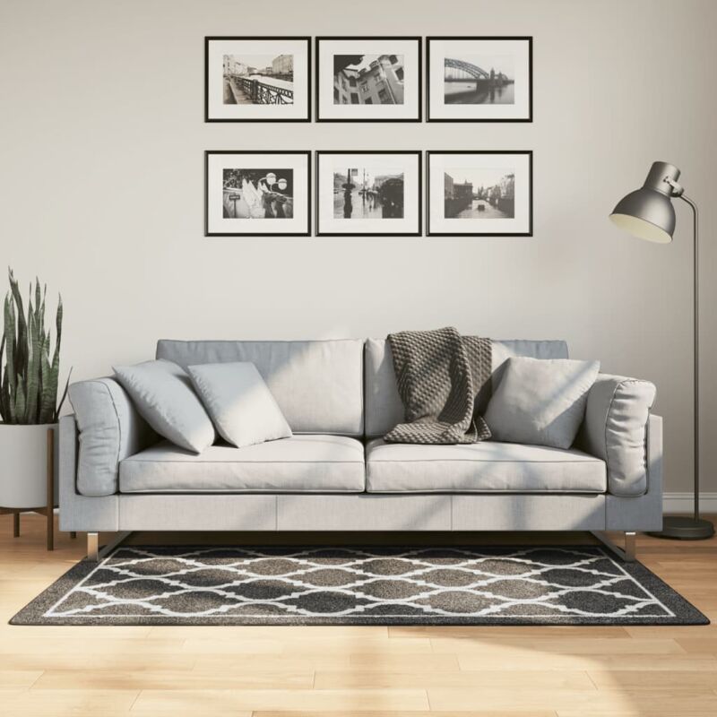 foto del prodotto vidaxl tappeto lavabile nero e bianco 80x150 cm antiscivolo
