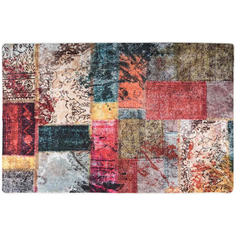 foto del prodotto vidaxl tappeto lavabile patchwork 80x150 cm multicolore antiscivolo