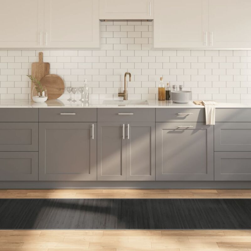 foto del prodotto vidaxl tappeto rettangolare grigio 70x500 cm in bamb 