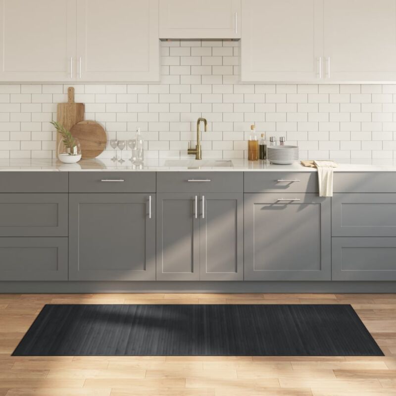 foto del prodotto vidaxl tappeto rettangolare grigio 80x200 cm in bamb 