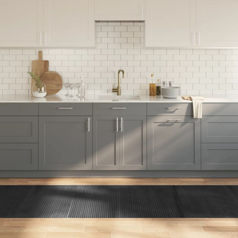 foto del prodotto vidaxl tappeto rettangolare grigio 80x500 cm in bamb 