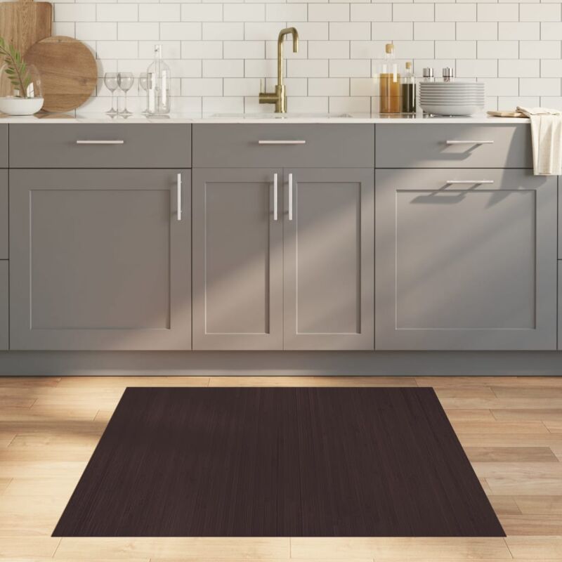 foto del prodotto vidaxl tappeto rettangolare marrone scuro 100x100 cm in bamb 